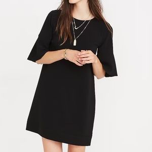 Madewell Flutter Sleeve Dress, Medium, Black